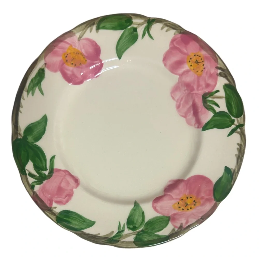 Franciscan Desert Rose 8” Salad Plate Vintage Hand Painted Dishes USA Made Cream